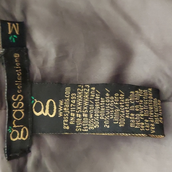 GRASS COLLECTION Women's Grey Button Up Lined Pea Coat - Picture 2 of 15